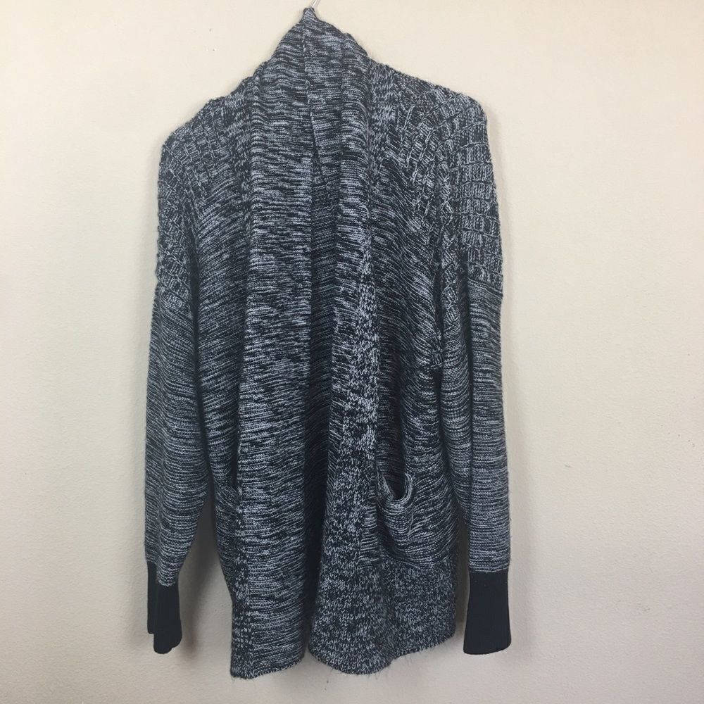 Black & White Open Front Cozy Cardigan